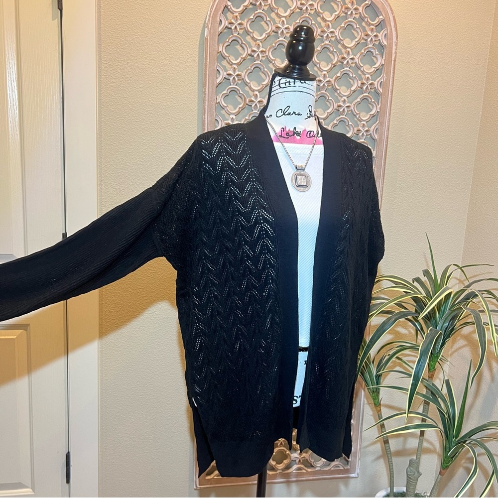 NWT BB Dakota by Steve Madden Black Knit Long Cardigan
